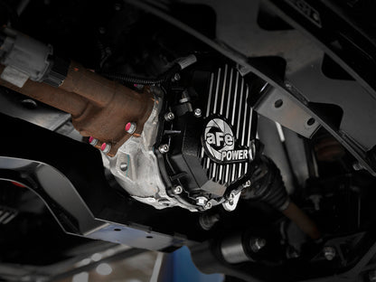 Pro Series Front Differential Cover Black w/ Machined Fins GM 2500/3500 11-20 V8-6.0L/6.6L (Aam 9.25) aFe Power-5