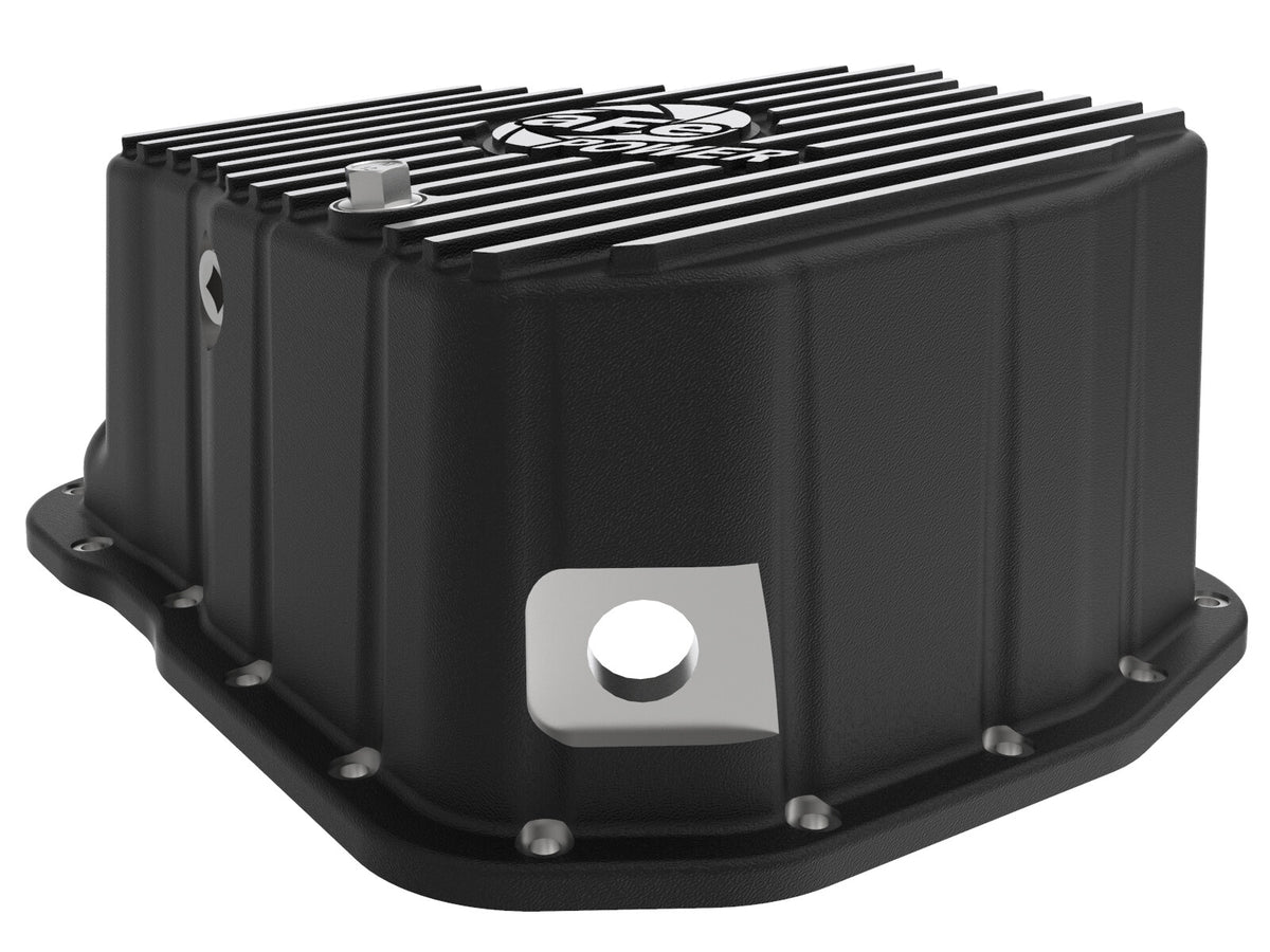 Pro Series Engine Oil Pan Black w/ Machined Fins GM Diesel Trucks 11-16 V8-6.6L (td) Lml aFe Power-3