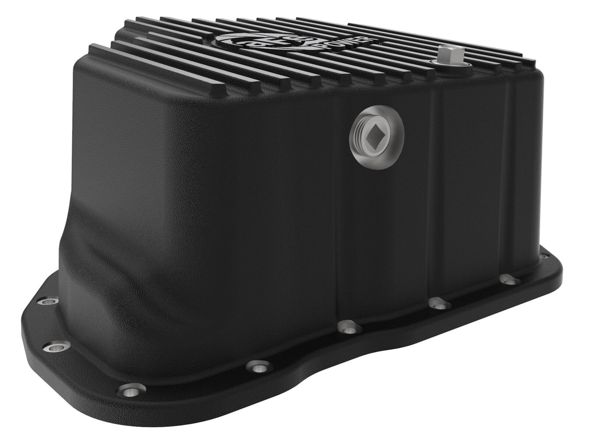 Pro Series Engine Oil Pan Black w/ Machined Fins GM Diesel Trucks 11-16 V8-6.6L (td) Lml aFe Power-4