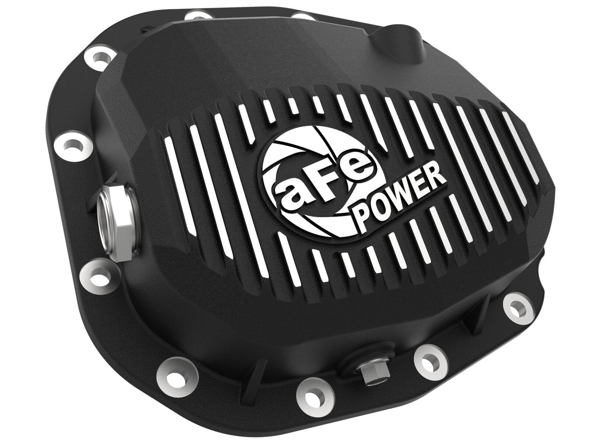 Pro Series Rear Differential Cover Black w/ Machined Fins Ford F-150 15-23 (Super 8.8-12) aFe Power-1