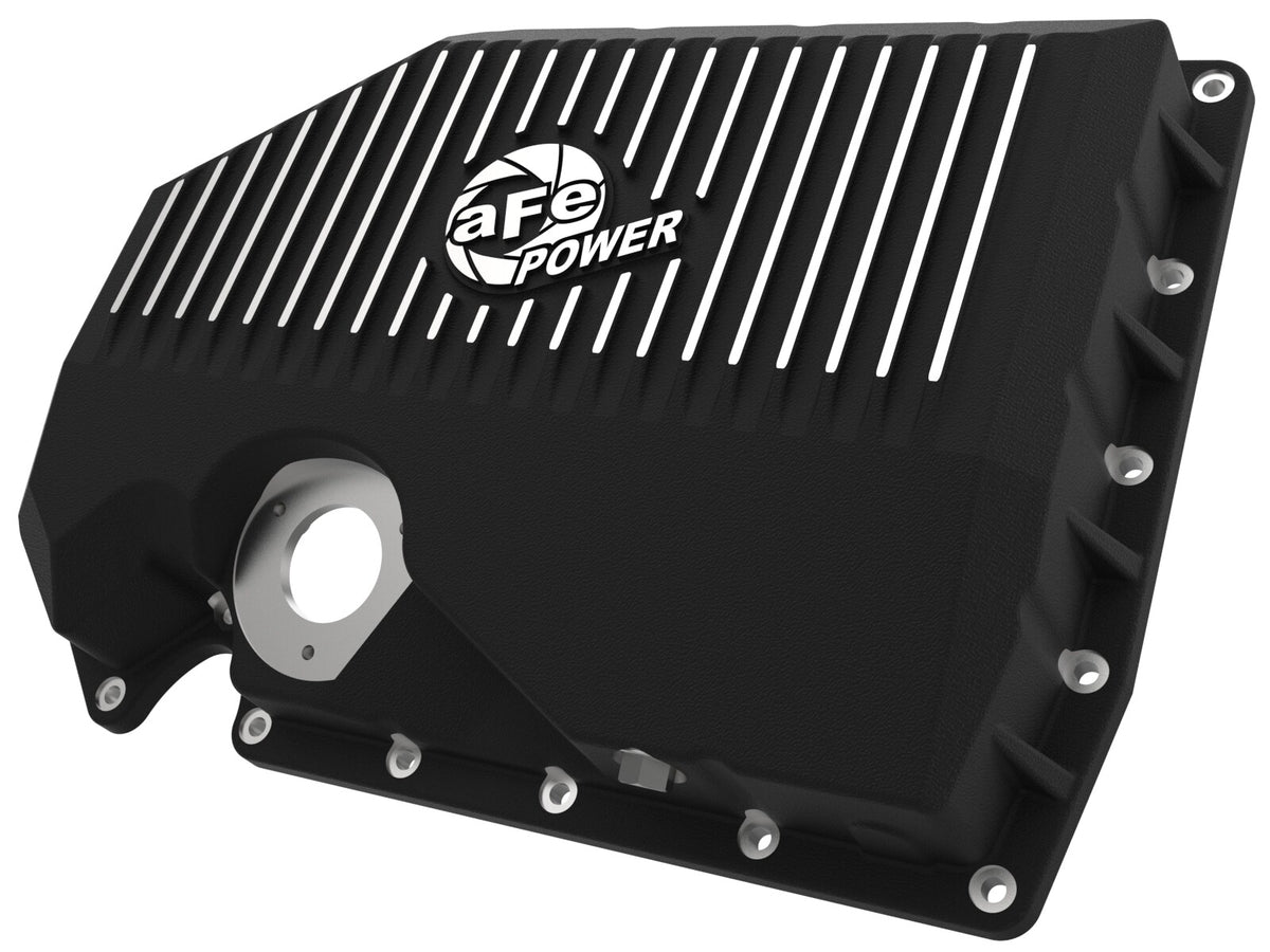Pro Series Engine Oil Pan Black w/ Machined Fins Audi/Volkswagen 05-22 L4-1.8L (t)/2.0L (t) (w/ Oil Sensor) aFe Power