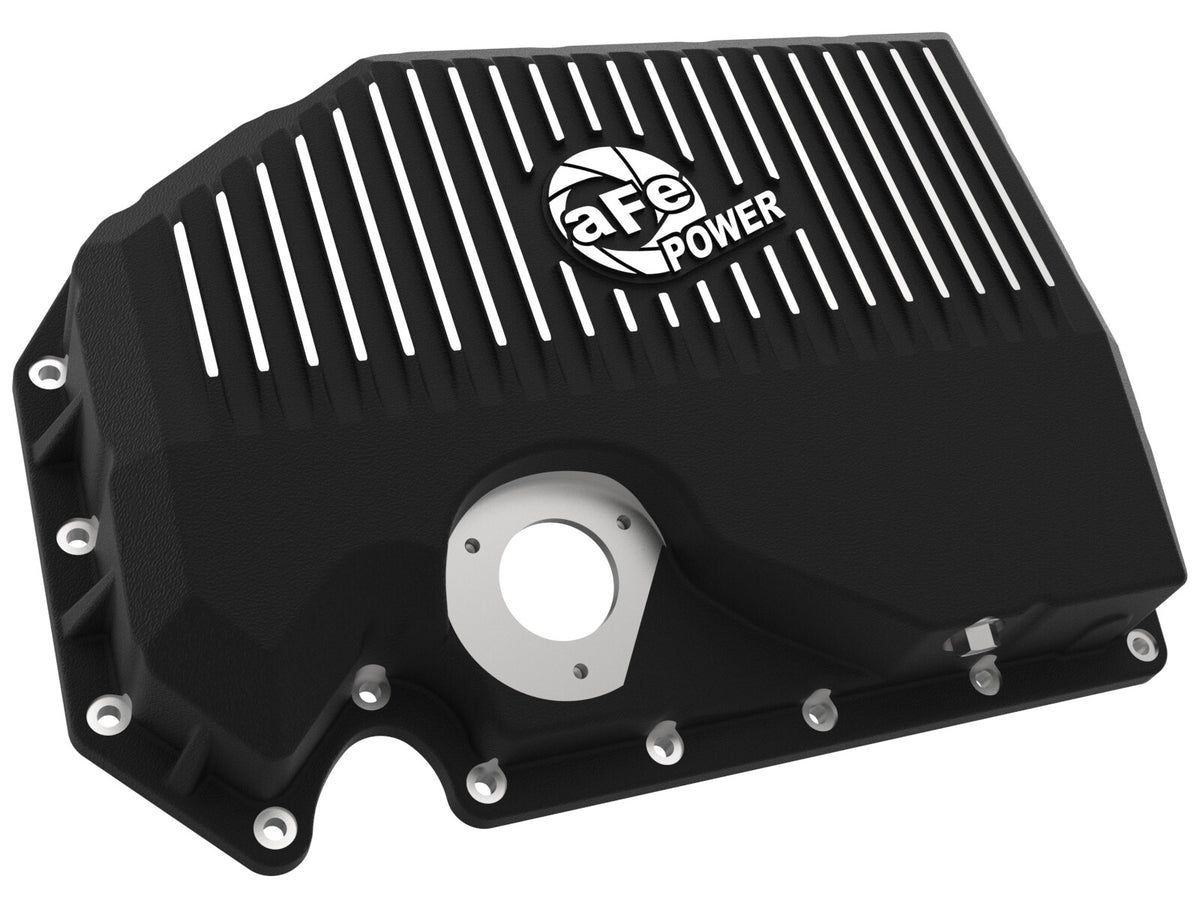 Pro Series Engine Oil Pan Black w/ Machined Fins Audi/Volkswagen 05-22 L4-1.8L (t)/2.0L (t) (w/ Oil Sensor) aFe Power-1