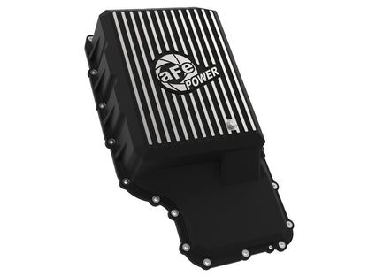 Pro Series Transmission Pan Black w/ Machined Fins Ford Trucks 20-22 (10R140 Transmission) aFe Power-1