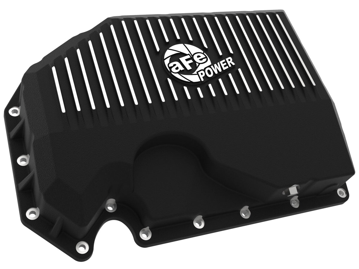 Pro Series Engine Oil Pan Black w/ Machined Fins VW Cars 05-21 L4-1.8/2.0L aFe Power-1