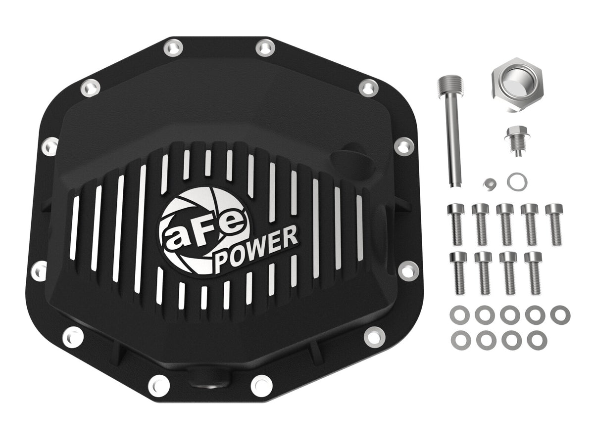 Pro Series Rear Differential Cover Black w/ Machined Fins Ram 1500 Trx 21-24/1500 Rho 25-26 aFe Power-1