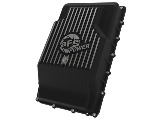 Pro Series Transmission Pan Black w/ Machined Fins Ford Trucks/SUVs 17-25 (10R60/10R80) aFe Power