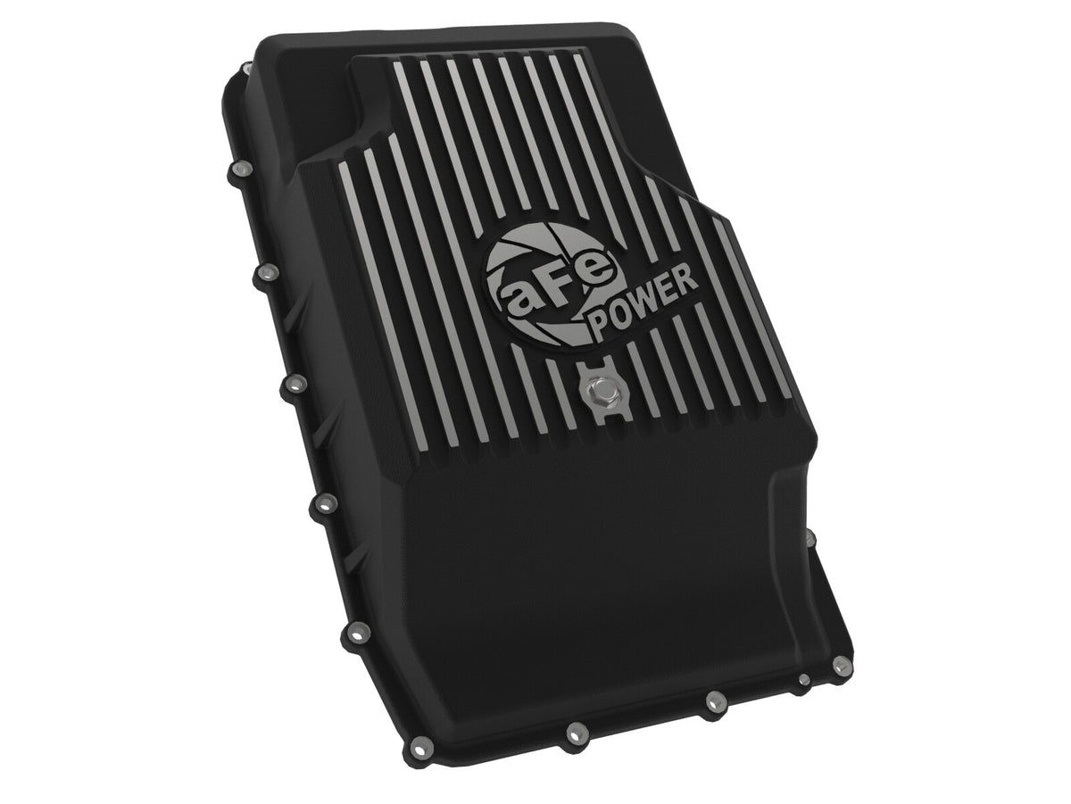 Pro Series Transmission Pan Black w/ Machined Fins Ford Trucks/SUVs 17-25 (10R60/10R80) aFe Power-1