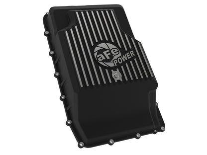 Pro Series Transmission Pan Black w/ Machined Fins Ford Trucks/SUVs 17-25 (10R60/10R80) aFe Power-1