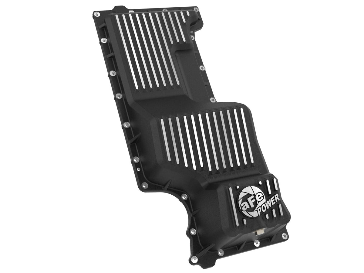 Pro Series Engine Oil Pan Black w/ Machined Fins GM Trucks/SUVs 20-26 L6-3.0L (td) LM2/LZ0 aFe Power-1