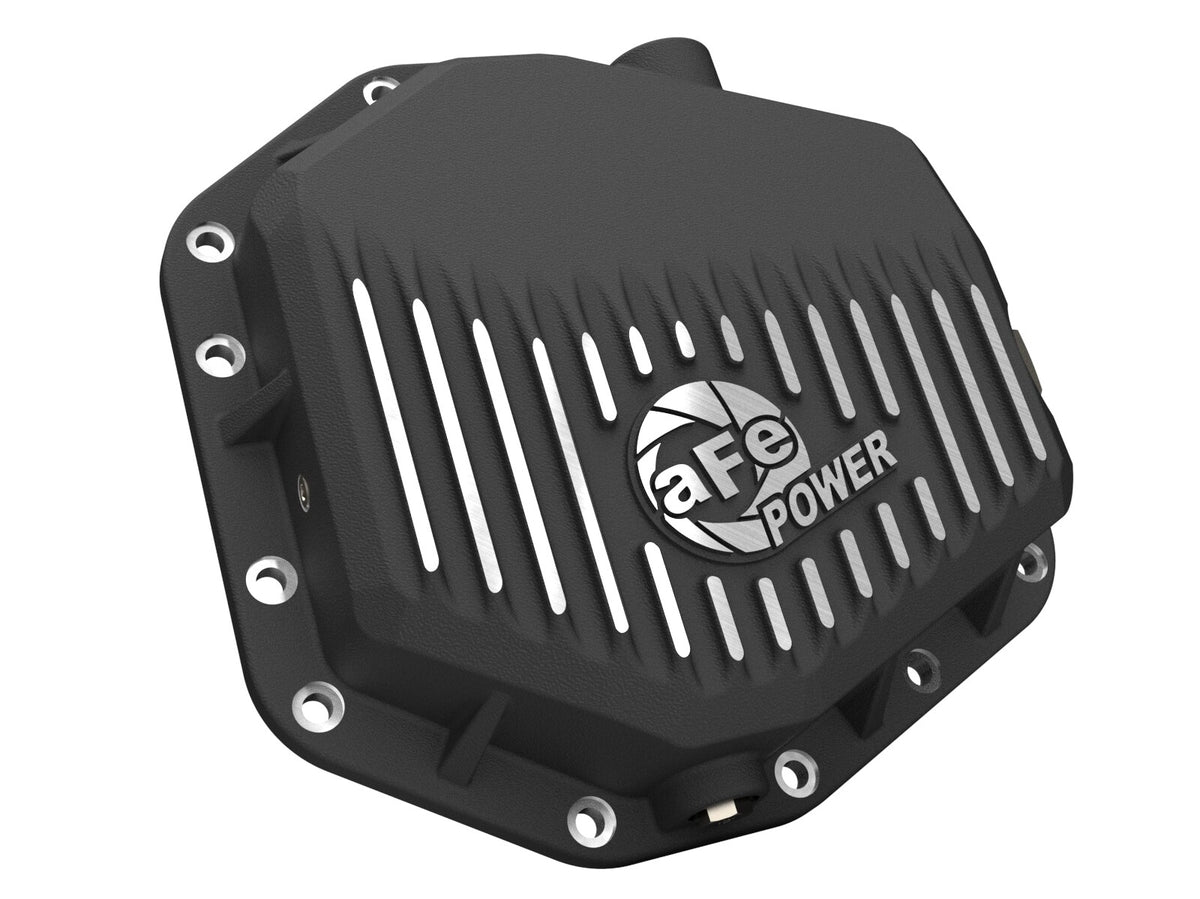 Pro Series Rear Differential Cover Black w/ Machined Fins Ford Bronco Raptor 22-26 V6-3.0L (tt) aFe Power-1