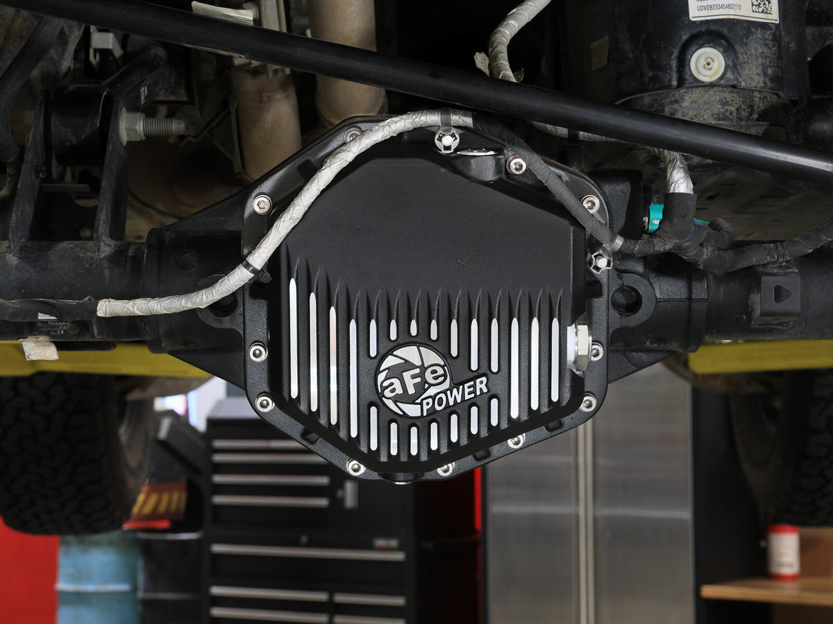 Pro Series Rear Differential Cover Black w/ Machined Fins Ford Bronco Raptor 22-26 V6-3.0L (tt) aFe Power-5
