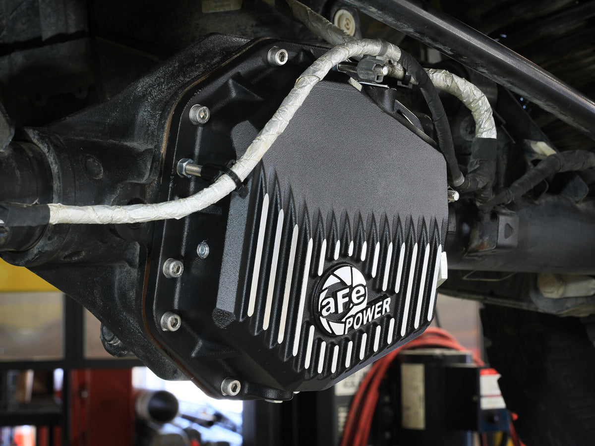 Pro Series Rear Differential Cover Black w/ Machined Fins Ford Bronco Raptor 22-26 V6-3.0L (tt) aFe Power-6