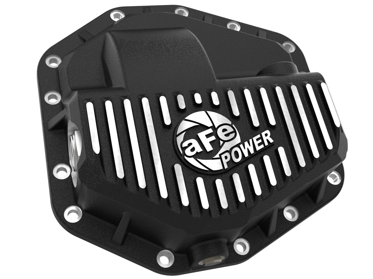 Pro Series Front Differential Cover Black w/ Machined Fins Ford F-250/350 23-26 aFe Power-1