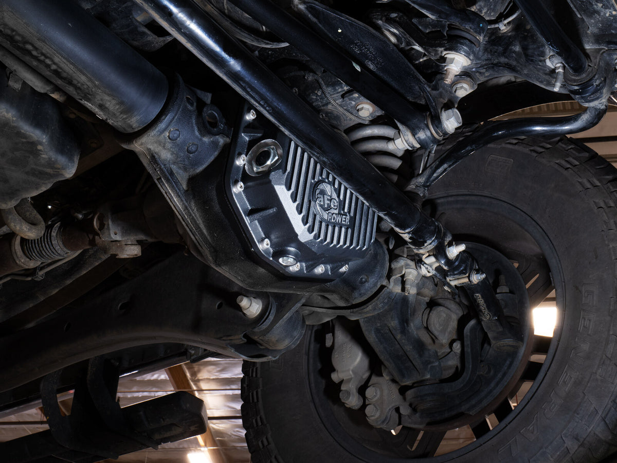 Pro Series Front Differential Cover Black w/ Machined Fins Ford F-250/350 23-26 aFe Power-6