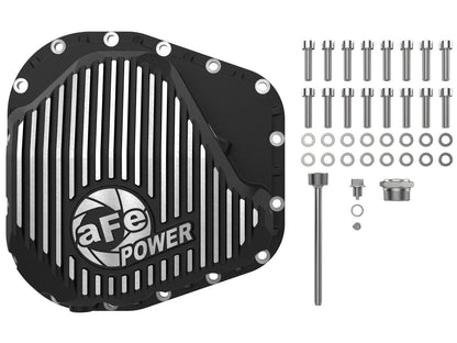 Pro Series Rear Differential Cover Black w/ Machined Fins Ford F-250/350 23-26 V8 (Sterling 11.6) aFe Power-1