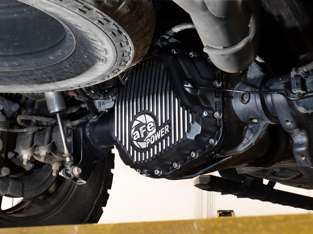 Pro Series Rear Differential Cover Black w/ Machined Fins Ford F-250/350 23-26 V8 (Sterling 11.6) aFe Power-6