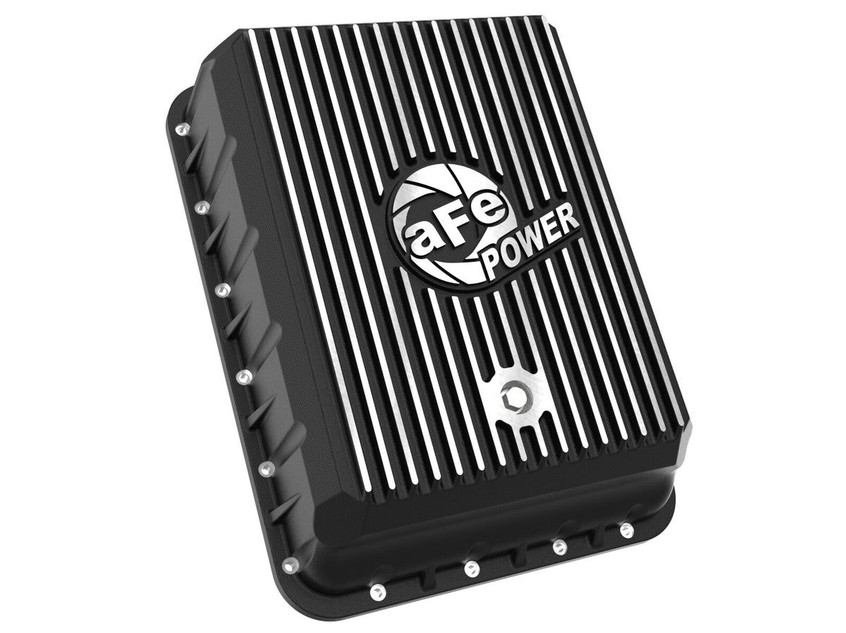 Pro Series Transmission Pan Black w/ Machined Fins Ram 3500 13-24 (AS69RC Aisin Transmission) aFe Power-1