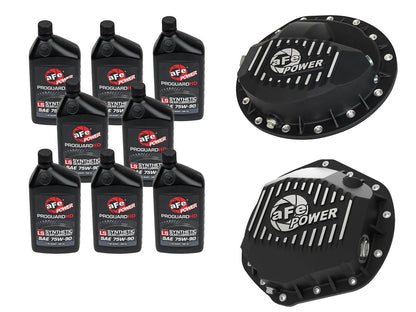 Front & Rear Diff Guard Package w/ Oil Dodge Diesel Trucks 03-13 L6 (Aam 9.25-14 & Aam 11.5-14) aFe Power