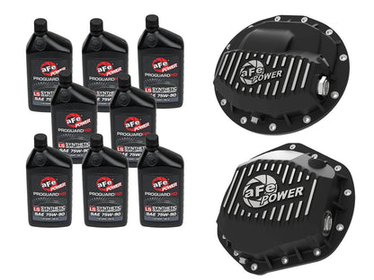 Front & Rear Diff Guard Package w/ Oil Ram Diesel Trucks 13-18 L6 (Aam 9.25-12 & Aam 11.5/11.8-14) aFe Power