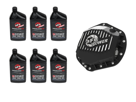 Front & Rear Diff Guard Package w/ Oil GM Diesel Trucks 01-10 V8 (Aam 9.25 & Aam 11.5-14) aFe Power