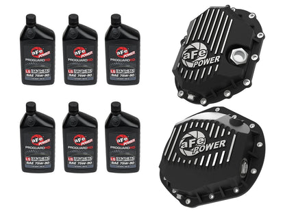 Front & Rear Diff Guard Package w/ Oil GM Diesel Trucks 11-19 V8 (Aam 9.25-12 & Aam 11.5-14) aFe Power