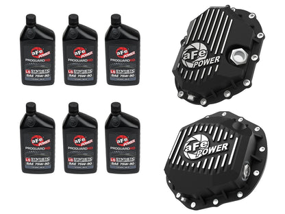 Front & Rear Diff Guard Package w/ Oil GM Diesel Trucks 20-26 V8-6.6L (td) L5P aFe Power