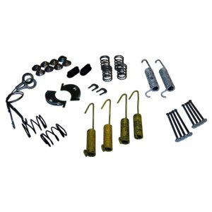 Rear Drum Brake Hardware Kit Includes Springs, Pins, Cables, and Guides for 78-89 Jeep CJs, YJ, XJ, MJ w/ 10 Inchx1.75 Inch Brakes Crown Automotive-2