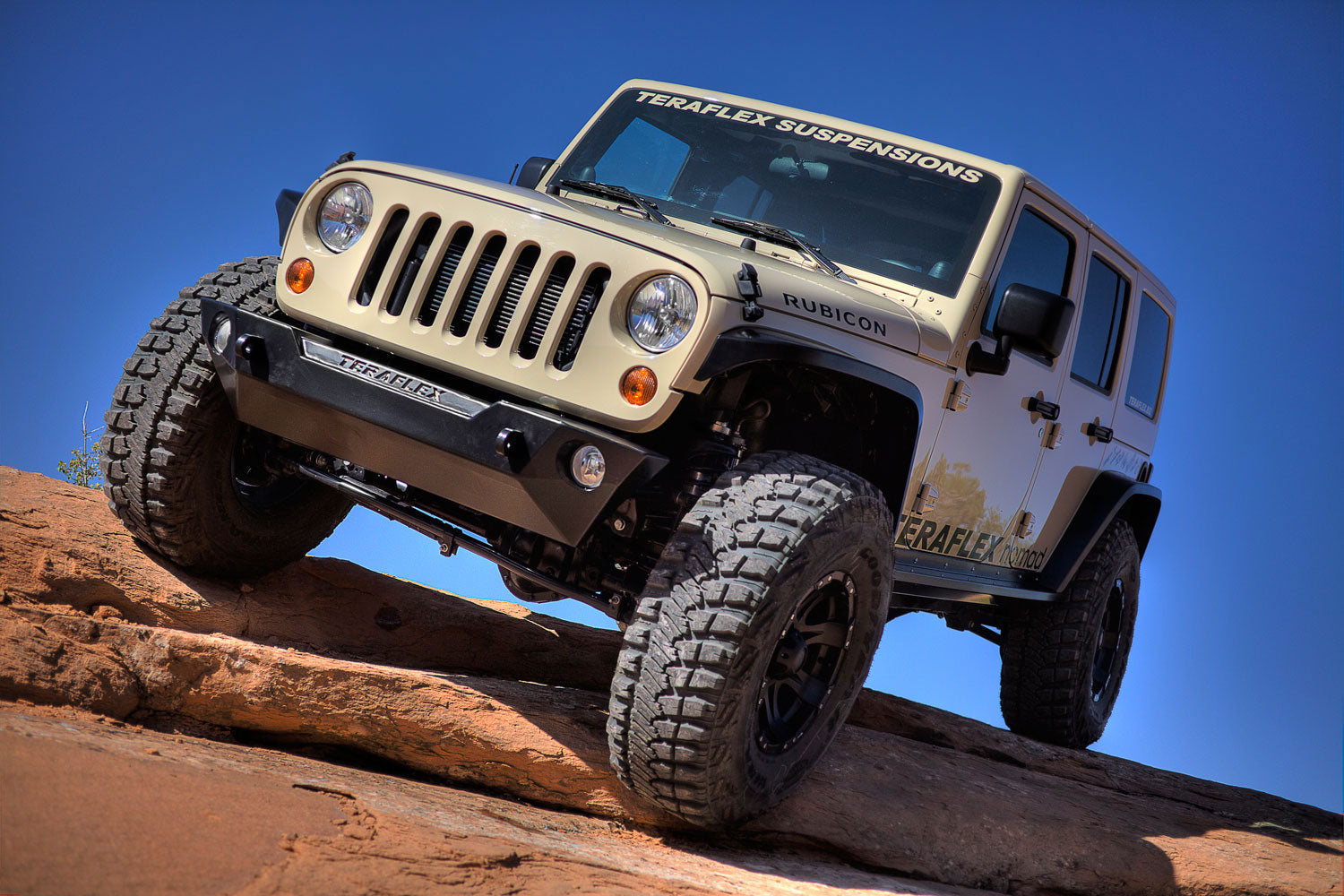 07-18 Wrangler JK RockGuard Epic Front Bumper Centered Drum Winch TeraFlex-1