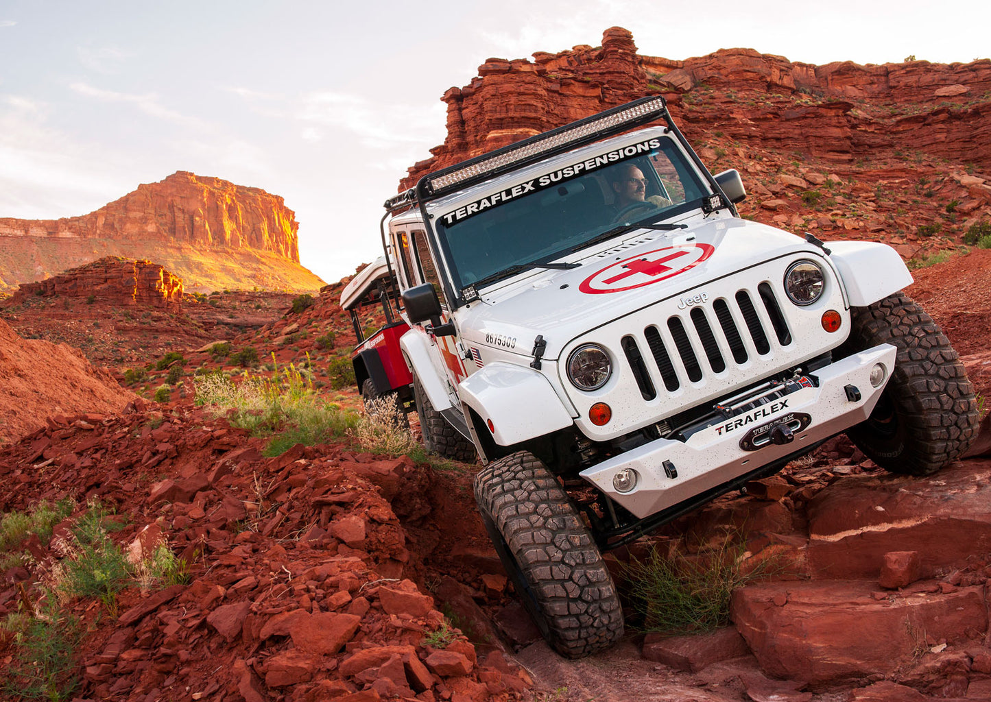 07-18 Wrangler JK RockGuard Epic Front Bumper Centered Drum Winch TeraFlex-2