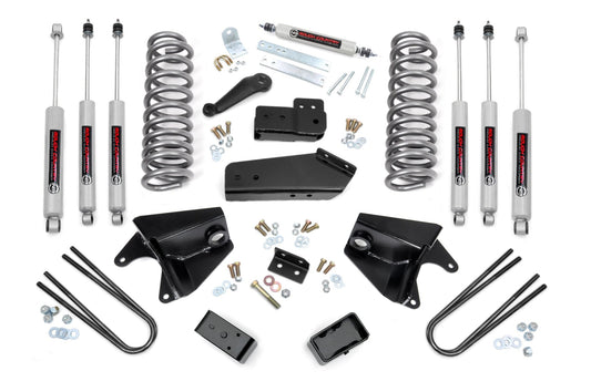 4 Inch Lift Kit Quad Front Shocks Rear Blocks Ford Bronco 4WD (80-96) Rough Country