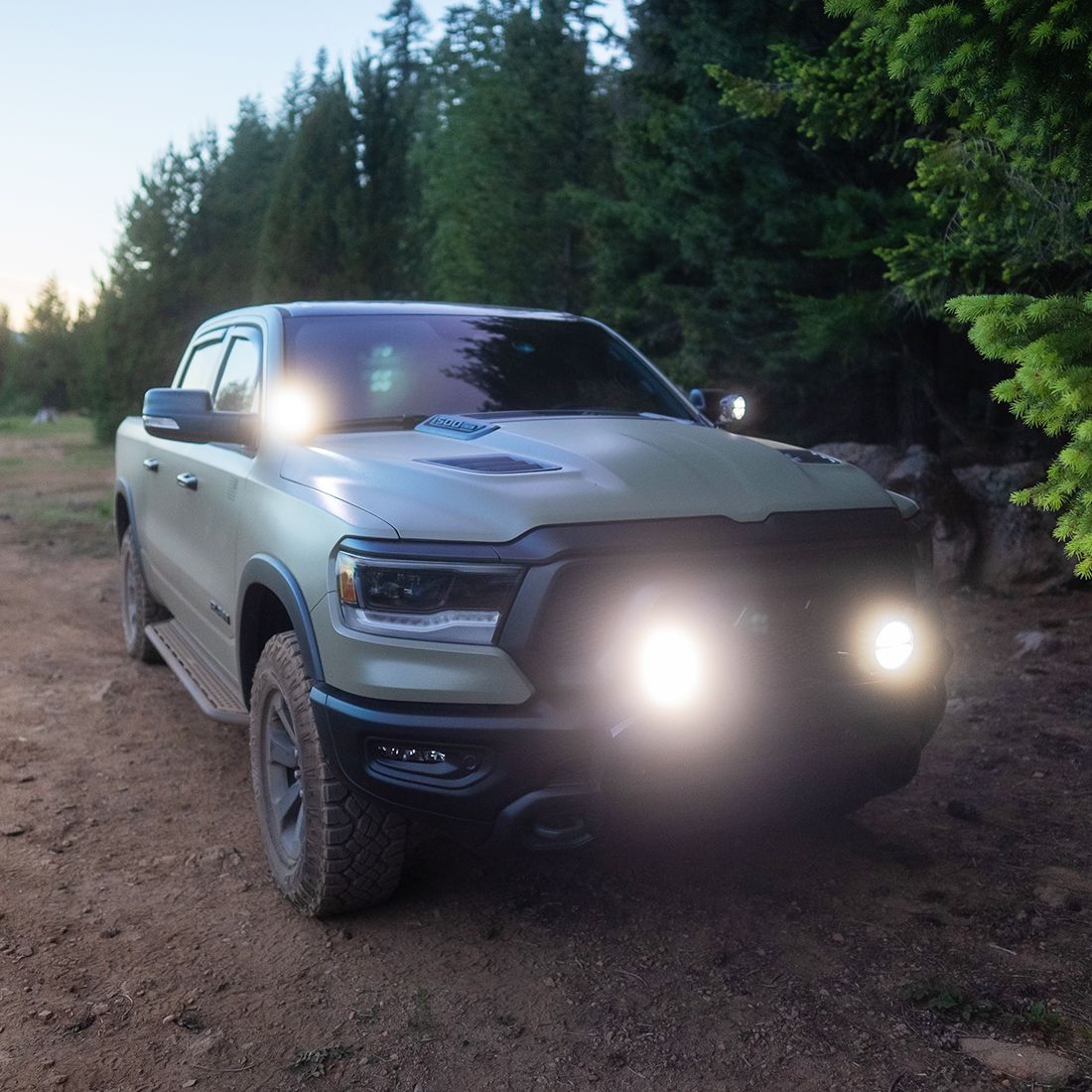 2019-Present Dodge RAM 1500 and 2019-Present TRX A-Pillar 4 Inch 360-Series LED Light Kit Rigid Industries-1