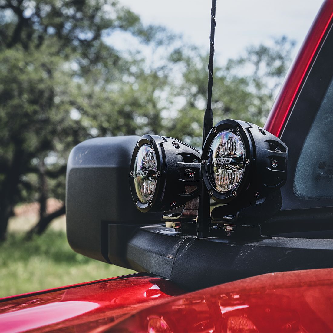 2021-Present Ford Bronco A-Pillar Light Kit with a set of 360 Spot and a set 360 Drive Lights Rigid Industries