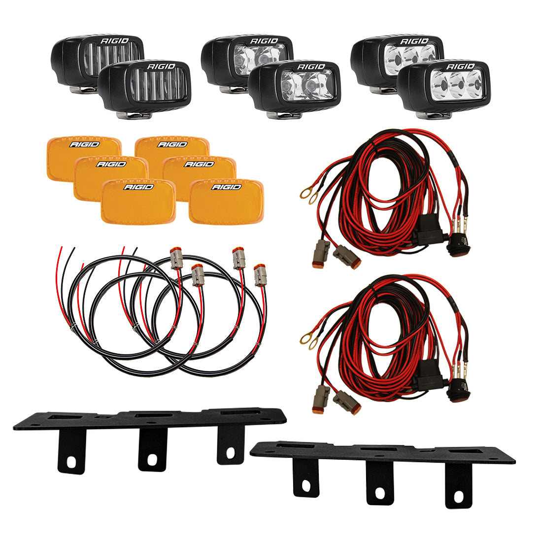 2021-Present Bronco Mod Bumper Triple SR-M Fog Light Kit Rigid Industries-1