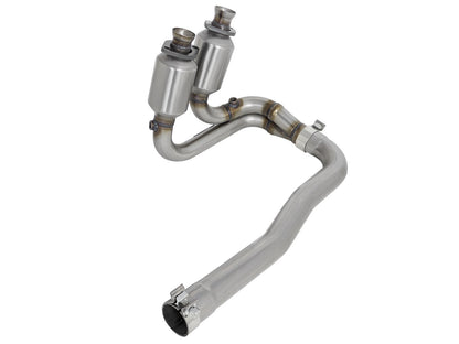 Direct Fit 409 Stainless Steel Front Catalytic Converter Jeep Wrangler (TJ) 04-06 L6-4.0L aFe Power-2