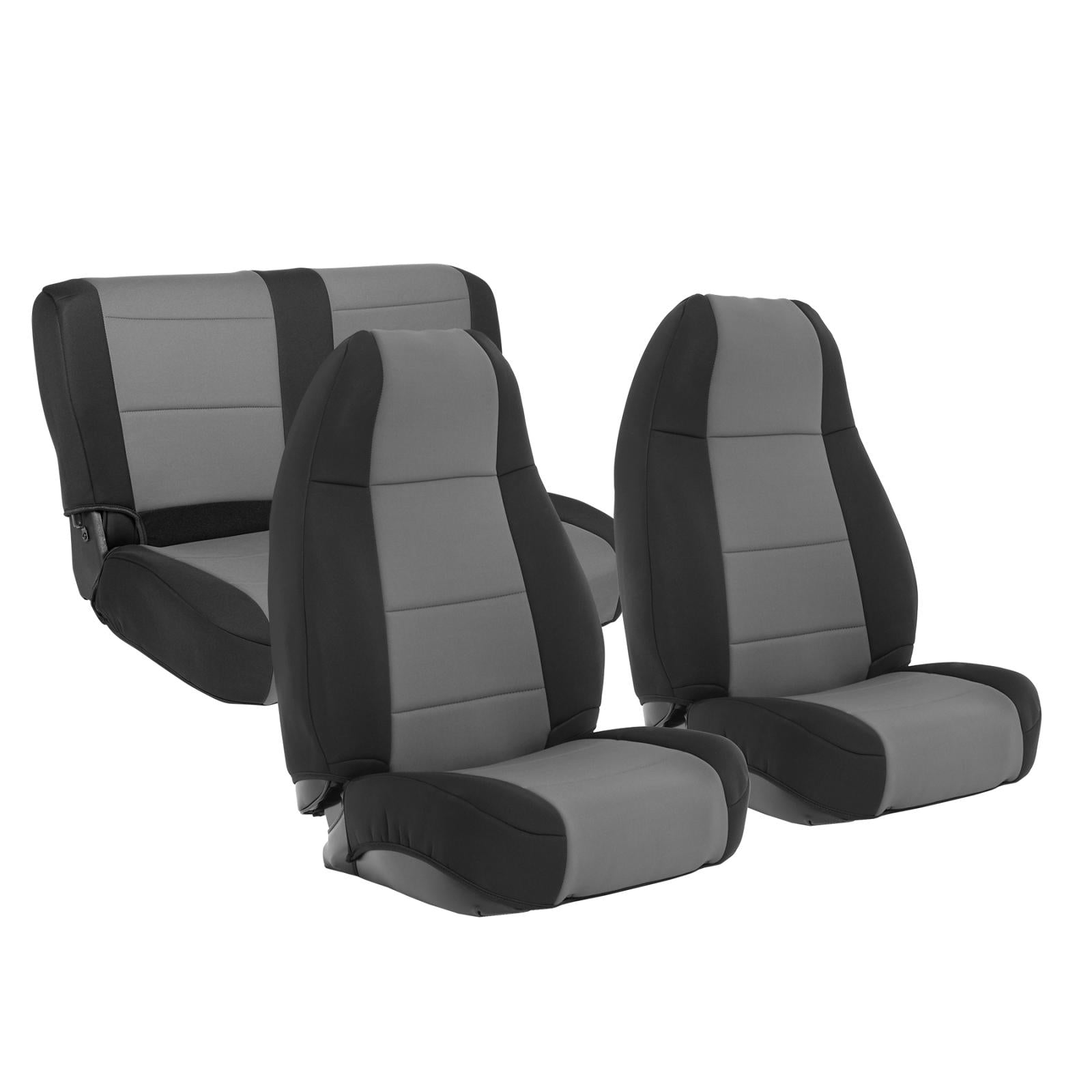 Neoprene Seat Cover Set Front/Rear Charcoal 1991-1995 Jeep Wrangler YJ Smittybilt