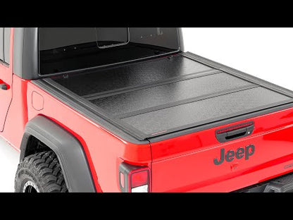 Low Profile Hard Tri-Fold Tonneau Cover 07-13 1500 5.5 Foot Bed w/Rail Caps Rough Country-3