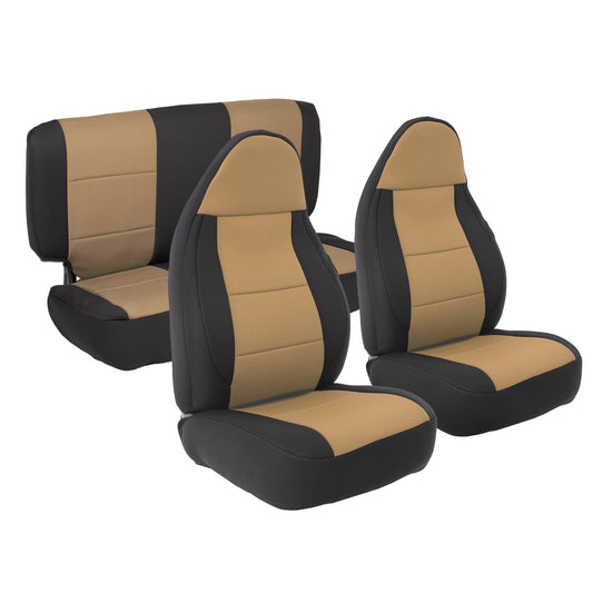 Neoprene Seat Cover Set Front/Rear Tan 03-06 Jeep Wrangler TJ Smittybilt