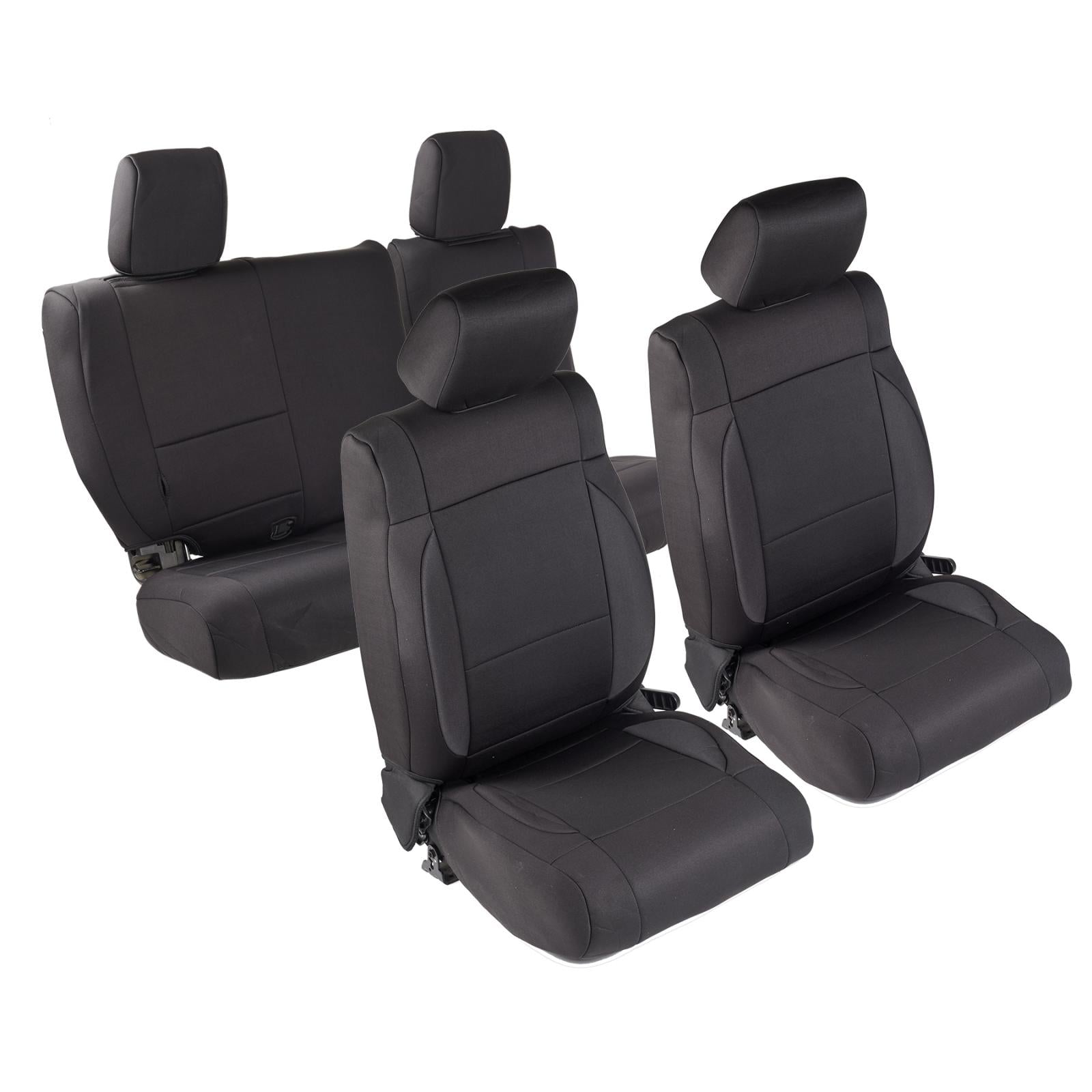 Neoprene Seat Cover Set Front/Rear Black 13-18 Jeep Wrangler JK 4 Door Smittybilt