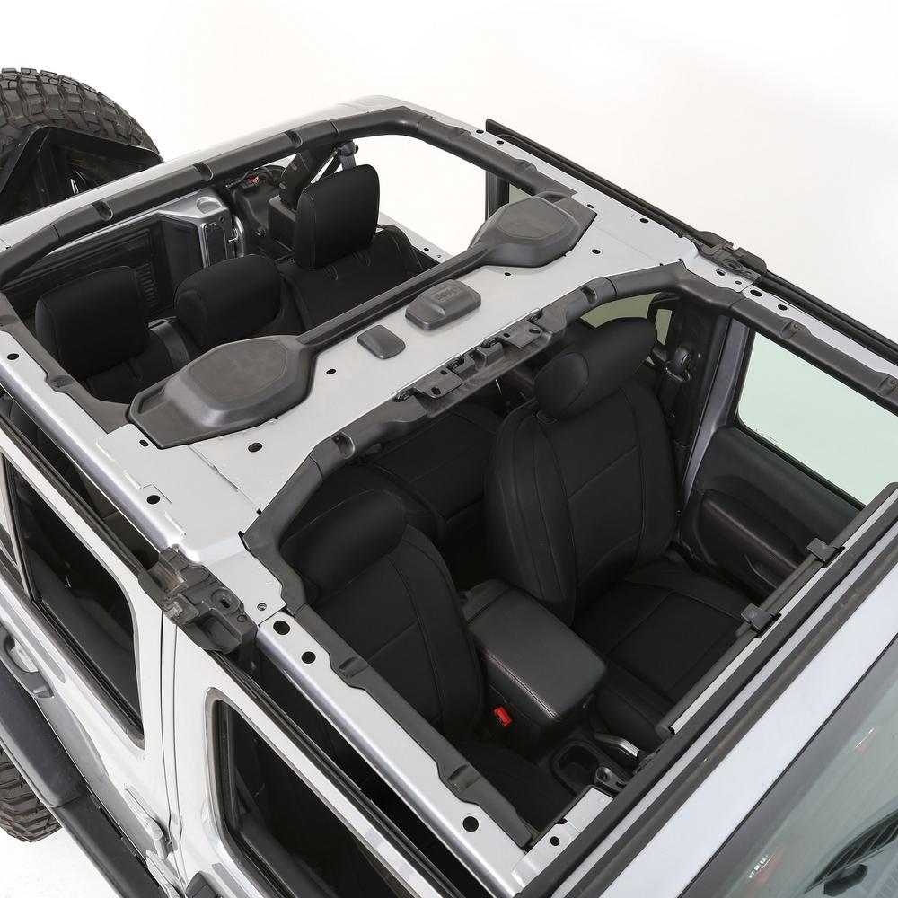 Neoprene Seat Cover Set Front/Rear Black Gen 1 2018-2020 Jeep Wrangler Gen 1 JL Non Rubicon 4DR Only Smittybilt