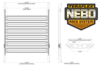 07-18 Wrangler JK 4 Door Nebo Roof Rack Cargo Slat Kit 6-Piece TeraFlex-7