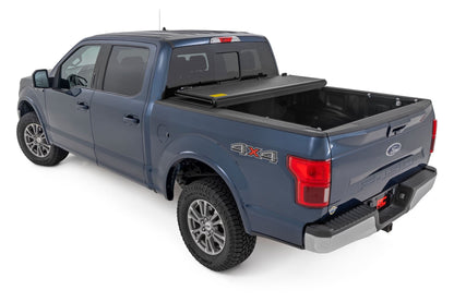 Hard Low Profile Bed Cover 5 Foot 7 Inch Bed Ford F-150 (15-20)/Raptor (17-20) Rough Country-3