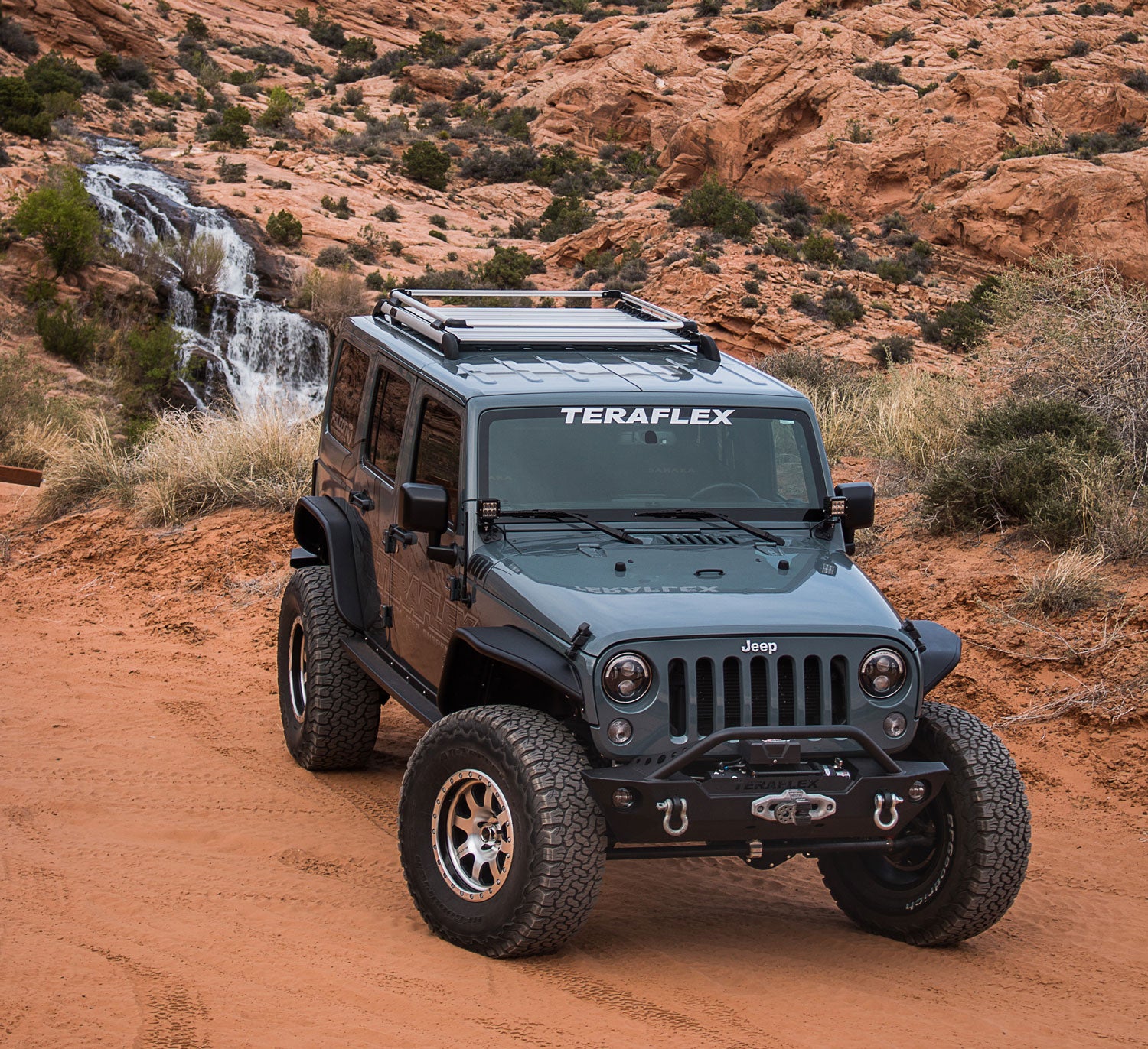 TeraFlex 07-18 Wrangler JK 4 Door Nebo Roof Rack Raised Rail Kit TeraFlex