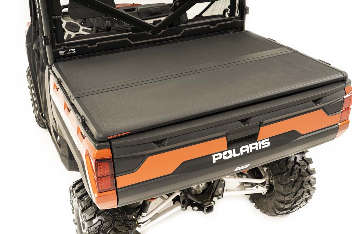 Rough Country Polaris Hard Folding Bed Cover w/Tailgate Lock 18-20 Ranger 1000XP Rough Country
