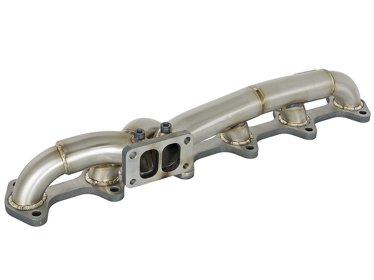 Twisted Steel 304 Stainless Steel Header w/ T3 Turbo Flange Dodge Diesel Trucks 03-07 L6-5.9L (td) aFe Power-3