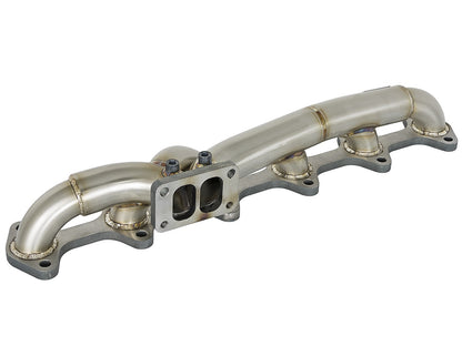 Twisted Steel 304 Stainless Steel Header w/ T3 Turbo Flange Dodge Diesel Trucks 03-07 L6-5.9L (td) aFe Power-3