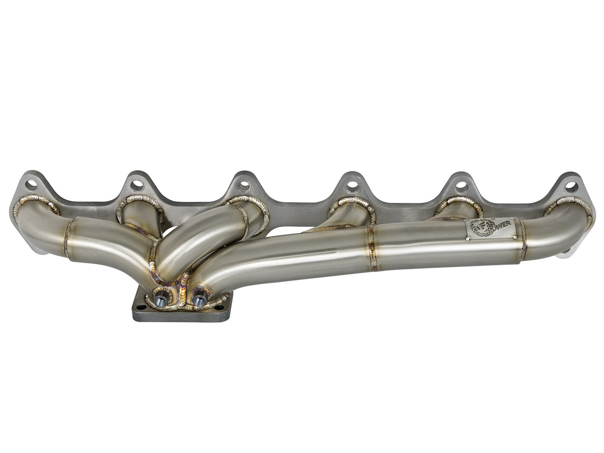 Twisted Steel 304 Stainless Steel Header w/ T4 Turbo Flange Dodge Diesel Trucks 03-07 L6-5.9L (td) aFe Power-2