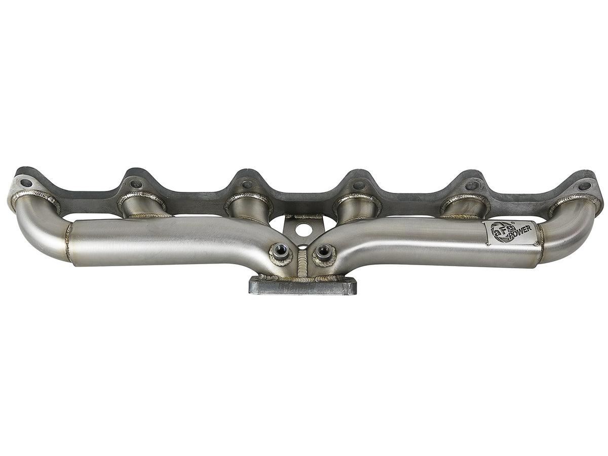Twisted Steel 304 Stainless Header w/ T4 Turbo Manifold Dodge Diesel Trucks 98.5-02 L6-5.9L (td) aFe Power-2