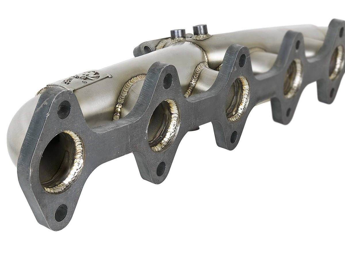 Twisted Steel 304 Stainless Header w/ T4 Turbo Manifold Dodge Diesel Trucks 98.5-02 L6-5.9L (td) aFe Power-3