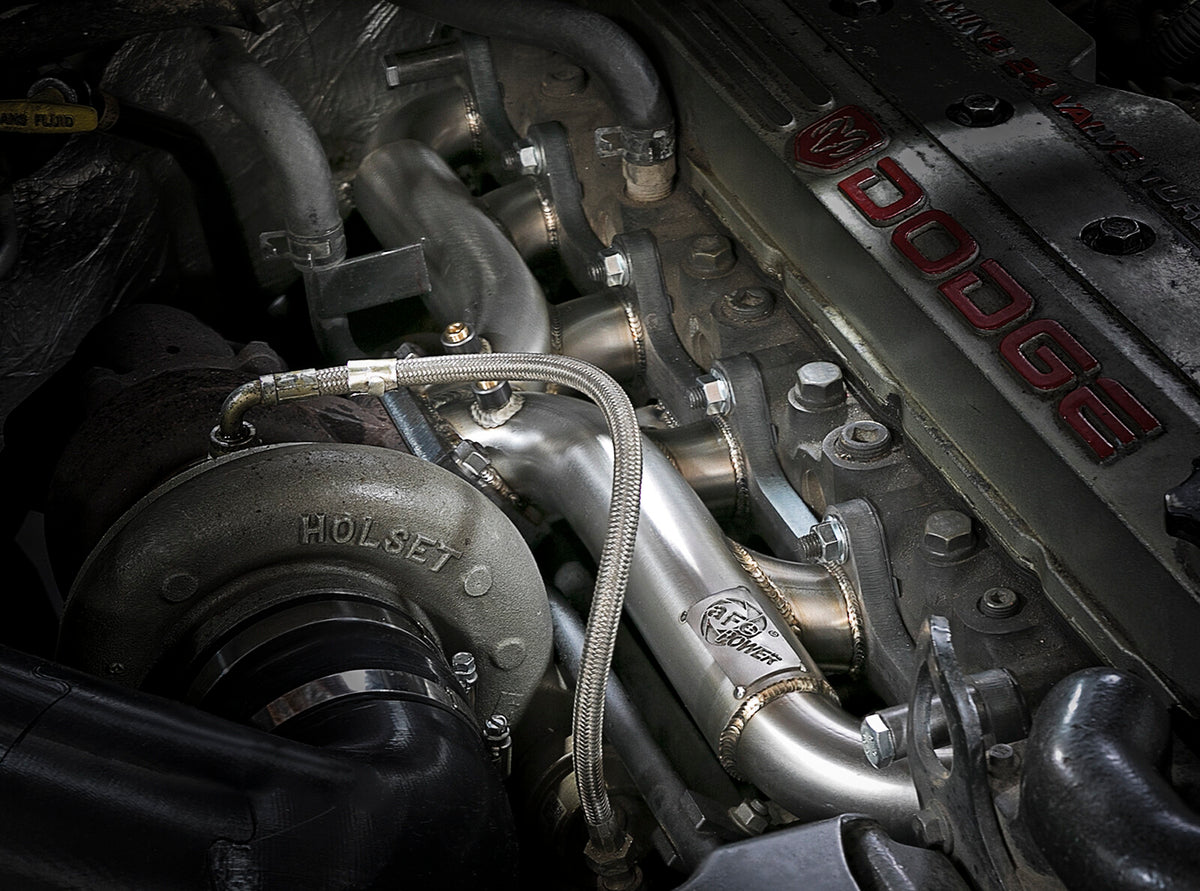 Twisted Steel Header Turbo Manifold (T3) Dodge Diesel Trucks 98.5-02 L6-5.9L (td) aFe Power-7