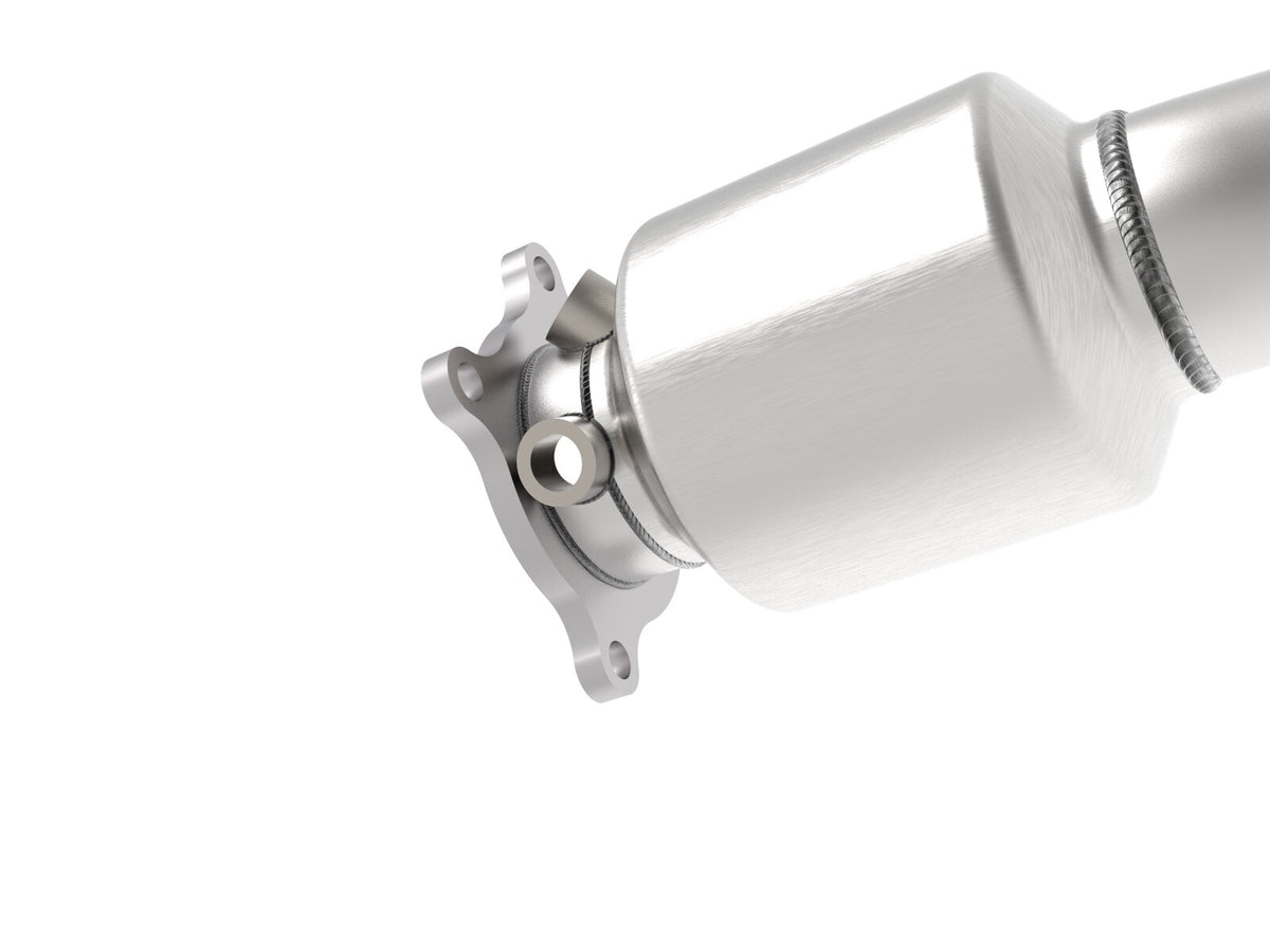 Twisted Steel Downpipe 3 Inch 304 Stainless Steel w/ Cat Audi A4/A5 (B8) 09-16 L4-2.0L (t) aFe Power-1